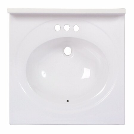 Arstar Arstar Standard Cultured Marble Bathroom Sink 25 in. W X 22 in. D White A222510113C1-3